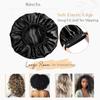 Custom Embroidered Silk Sleep Bonnet for Women Personalized Silk Hair Wrap Night Cap for Curly,Braid,Fine Hair Protection view 2