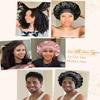 Custom Embroidered Silk Sleep Bonnet for Women Personalized Silk Hair Wrap Night Cap for Curly,Braid,Fine Hair Protection view 3