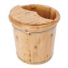 15.7" Wood Foot Bath Bucket with Stool & Lid, Foot Soaking Tub Home Feet Soaking Bucket Feet Massage Barrel for Home Spa view 4