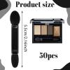 50 Pcs Disposable Dual Sides Sponge Eyeshadow Applicator, Professional Double Head Eyeshadow Brush Eye Shadow Applicator Sticks Makeup Brushes with Organizer, Cosmetic Tools for Women (Black) view 2