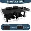 2000LBS Stationary Massage Table with Storage Space, 31.5'' Wide  75'' Long Spa Facial Bed with Backrest, PU Leather 6 Square Legs Alloy Steel Frame, Lash Bed for Treatment Table Physical Therapy view 3