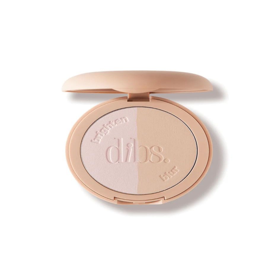 Dibs Beauty - LoveBeam Setting Powder  Talc-Free, Blurring & Brightening Face Powder, Long-Lasting Finish - Color: New Beginnings (Brightening Cool Lavender/Blurring Neutral Ivory) 0.32 oz / 9 g
