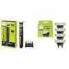 Philips Norelco OneBlade 360 Face Hybrid Electric Trimmer & Shaver, QP2724/90 with Philips Norelco OneBlade 360 Replacement Blades, 4 Pack, QP440/80 - Precision & Comfort view 1