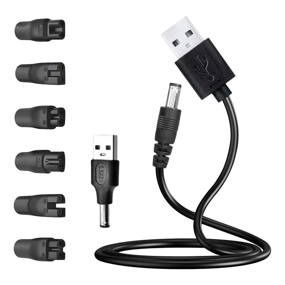 GALPADA 1 Set USB Charging Adapter And Power Cable - Replacement Charging Cable Kit For Electric Razors, Hairdressers, Purifiers And Oral Care Beauty Tools