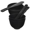 JHKNNK Deep Bottom Silicone Face Mask Mixing Bowls Flat Spatula DIY Mud Mask Mixing Tool Kit for Home Spa and Facial Care (Black) view 1