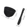 JHKNNK Deep Bottom Silicone Face Mask Mixing Bowls Flat Spatula DIY Mud Mask Mixing Tool Kit for Home Spa and Facial Care (Black) view 2