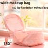 2026 New Travel Makeup Bag For Woman,180 Open Wide Open Lay-Flat Water-Resistant Cosmetic Case,Puffy Padded Organizer For Toiletries & Brushes Large Capacity With Compartments (White) view 2