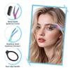 2 in 1 Eyebrow Scissors with Comb, Precision Stainless Steel Eyebrow Trimmer Cutter, Non-Slip Grooming Scissors for Men & Women, Portable Facial Hair Removal Makeup Tool (Blue, 2Pcs) view 3