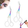 2 in 1 Eyebrow Scissors with Comb, Precision Stainless Steel Eyebrow Trimmer Cutter, Non-Slip Grooming Scissors for Men & Women, Portable Facial Hair Removal Makeup Tool (White, 2Pcs) view 1