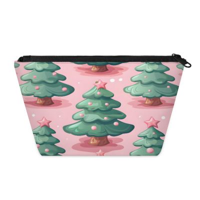 AGHESOTH Cosmetic Bag for Women Trendy Makeup Bags Organizer Travel Waterproof Toiletry Case Small Storage Zipper Pouch Trips Accessories Holidays Christmas Cartoon Tree Themed Gifts Dailyuse