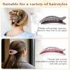 HOKEMP 6Pcs French Flat Hair Clips for Women - 2 Styles Matte Oval Claw Clips for Thin Thick Hair Large Strong Hold Lay Down Hair Accessories for Women (Glossy Brown Set) view 3
