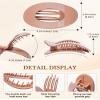 HOKEMP 6Pcs French Flat Hair Clips for Women - 2 Styles Matte Oval Claw Clips for Thin Thick Hair Large Strong Hold Lay Down Hair Accessories for Women (Glossy Brown Set) view 4