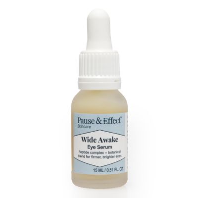 Pause & Effect Eye Serum for Menopausal Puffiness and Dark Circles, Lightweight Peptide and Ceramide Eye Treatment with Genistein and Centella for Hydration and Smoothing