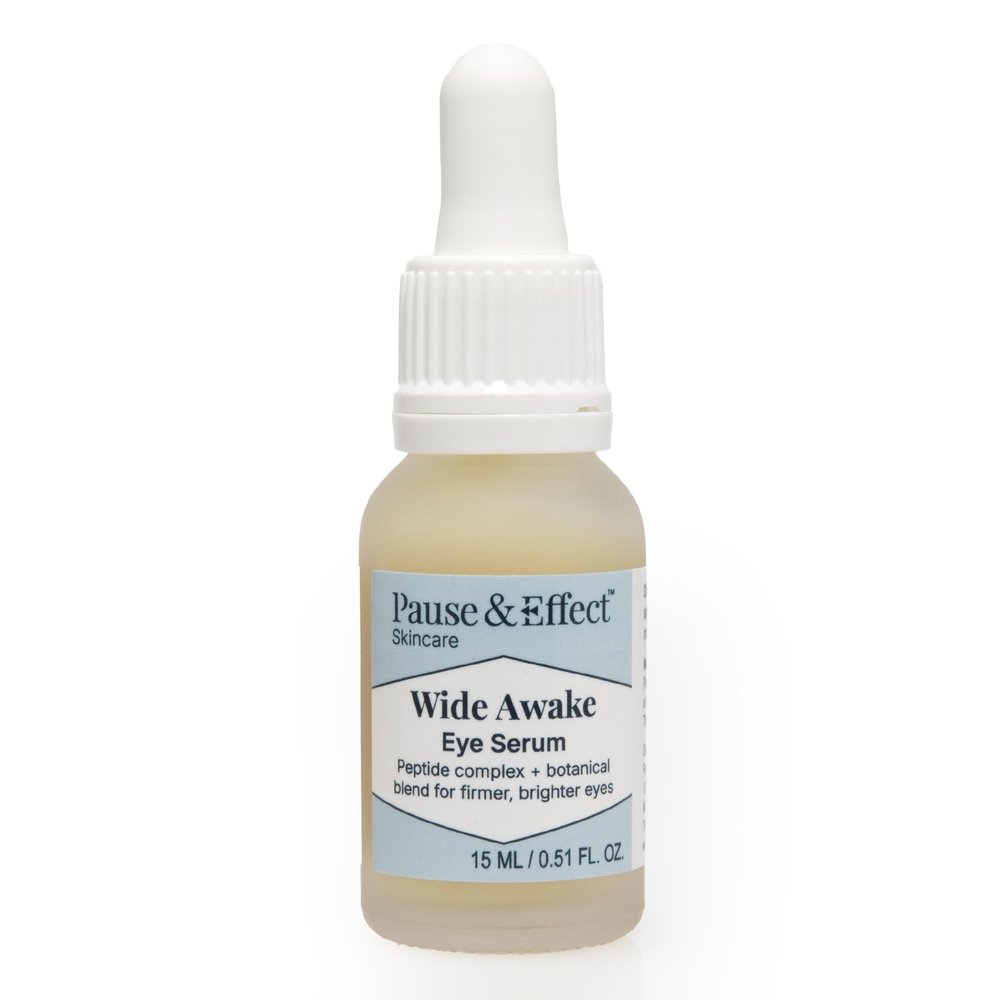 Pause & Effect Eye Serum for Menopausal Puffiness and Dark Circles, Lightweight Peptide and Ceramide Eye Treatment with Genistein and Centella for Hydration and Smoothing