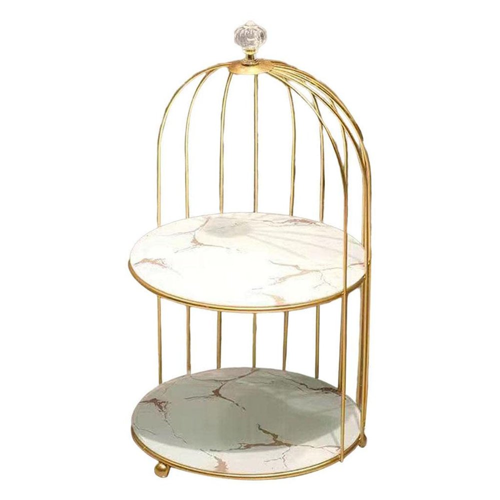 2-Tier Metal Desktop Organizer White Storage Rack for Cosmetics, Perfume, Jewelry, and Accessories Modern Home Decor