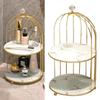 2-Tier Metal Desktop Organizer White Storage Rack for Cosmetics, Perfume, Jewelry, and Accessories Modern Home Decor view 3