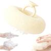 2-in-1 Super Soft Sunflower Suction Cup Bath Ball, New Upgraded Exfoliating Mesh Shower Loofah Pouf Shower Ball with Finger Rings, Body Scrubber Bath Sponge Cleaning Brush for Women, Men (Beige) view 1