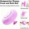 Super Soft Sunflower Suction Cup Bath Ball, Upgraded 2-in-1 Exfoliating Bath Sponge Cleaning Brush, Skin-Friendly Mesh Shower Sponge Pouf for Women Men Adults (Purple) view 2