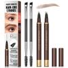 2 Pack 4-Tip Microblading Eyebrow Pen with 2 Brow Brushes, Waterproof Vegan Formula Eyebrow Pencils for Women to Effortlessly Create Natural Hair-Like Strokes, All-Day Wear (Light Brown) view 1