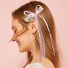 2Pcs Pink Cute Lace Bow Hair Clips, Coquette Snap Barrettes Bowknot Hair Ribbon for Women Girls Christmas Valentines Wedding Prom Decorative Accessories view 4