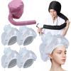1set Net Plopping Cap for Drying Curly Hair - Upgraded Bonnet with Diffuser for, Adjustable Hoods with Drawstring(Pink+4pcs Net) view 1