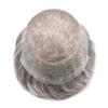 ApexToupees Toupee For Men European Human Hair Piece Men Hair Replacemnt System Fine Mono Mens Toupee Hair Prosthesis Protesis Capilar Hombre7X9 Medium Light Density 380# 3# DARK BROWN+80% GREY view 3