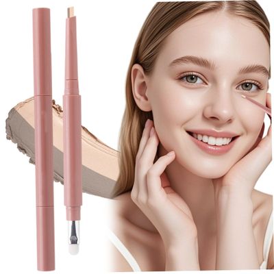 2-in-1 Eyebrow Highlighter and Contour Pencil - Dual-Ended Waterproof Makeup Stick for 3D Brows, Korean Style Natural Eyebrow Definition, Style-1..