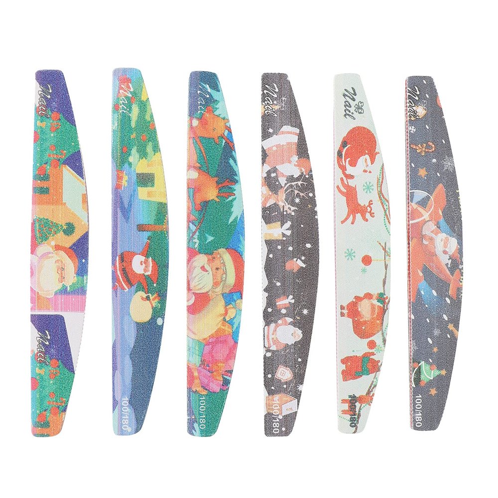 Nail Files Buffer Polishing Strips Reusable Washable Durable 2 Sided Nail Art Tools for Home DIY Professional Use Sandpaper Material 6 Pieces 18 x 2.8 x 0.4cm
