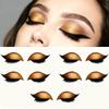 HGWUOKUA Lazy Eye Shadow Eyelash Patch, 8 Pcs Eyeshadow Eyelash Stickers with False Lashes Shadow & Eyeliner,3-in-1Waterproof Reusable Colorful Eye Makeup Stickers (Gold) view 2