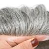 ApexToupees Toupee For Men European Human Hair Piece Men Hair Replacemnt System Fine Mono Mens Toupee Hair Prosthesis Protesis Capilar Hombre7X9 Medium Light Density 1B90# #1B Off Black+90% Gray view 3