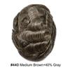 ApexToupees Toupee For Men European Human Hair Piece Men Hair Replacemnt System Fine Mono Mens Toupee Hair Prosthesis 6X9 110% Light To Medium Density440# 4# MEDIUM BROWN+40% GREY view 2