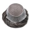 ApexToupees Toupee For Men European Human Hair Piece Men Hair Replacemnt System Fine Mono Mens Toupee Hair Prosthesis Protesis Capilar Hombre7X9"-110% Light To Medium Density340# 3# DARK BROWN+40%GREY view 3