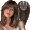 starluck 6x5 inch Large Swiss Base SilkHug 14 Inch Real Human Hair Toppers,60 Gram, 100% Real Human Hair Toppers for Women with thinning (Dark Brown with Blonde Highlights,1B/2/6/16#, with Bangs) view 1