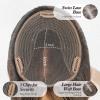 starluck 6x5 inch Large Swiss Base SilkHug 14 Inch Real Human Hair Toppers,60 Gram, 100% Real Human Hair Toppers for Women with thinning (Dark Brown with Blonde Highlights,1B/2/6/16#, with Bangs) view 3