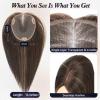 starluck 6x5 inch Large Swiss Base SilkHug 14 Inch Real Human Hair Toppers,60 Gram, 100% Real Human Hair Toppers for Women with thinning (Dark Brown with Blonde Highlights,1B/2/6/16#, with Bangs) view 4