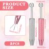 2 Pcs Piercing Ball Grabber Tool, Piercing Changing Tools 4 Claw Diamond Tweezers Stainless Steel Jeweler Pick Up Tool for Ear Nose Lip Tools Electronic Components Tiny Objects Ic Chips (Silver+Pink) view 2