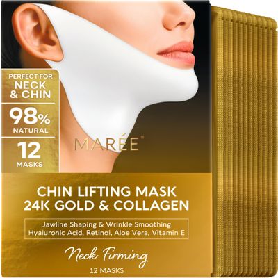 MAREE V Line Lifting Mask - 24K Gold Double Chin Lifting Mask 12 Ct