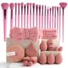 40 PCS Professional Makeup Brush Tools Set, Cosmetic Brush Sponge, Puff, Headband, Brush Cleaning Bow Set, Facial Makeup, Cleaning Accessories, Makeup Products, Valentine Day Item (Purple&Pink-40PCS) view 1