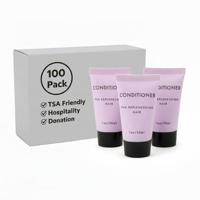 100 pack 1 oz Travel Size Hair Conditioner Shampoo Scented - Hotel, Homeless Shelter, Donation, Charity (Bulk 100 bottles 1 ounce each)