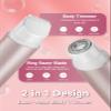 Bikini Trimmer for Women,2 in 1 Electric Razor for Women,Dual Heads Electric Shaver Pubic Hair Trimmer,Hair Remover,IPX7 Waterproof,Smooth Ceramic Blade for Pubic Hair Body Leg Face (Nude Pink) view 4