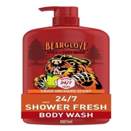 2 in 1 Face and Body Wash for Men, 24/7 Shower Clean, Rich Lather, Bearglove, Crisp Orchard Scent, 33.4oz - 1pack