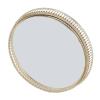 Alomejor Mirror Tray, Round Gold Metal with Geometric Design for Bathroom Vanity Makeup Organization view 2