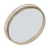 Alomejor Mirror Tray, Round Gold Metal with Geometric Design for Bathroom Vanity Makeup Organization view 3