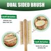 Back Scrubber, 43cm Long Wooden Double-Sided Shower Body Brush with Soft Bristles for Sensitive Skin and Stiff Bristles for Exfoliating Skin view 2