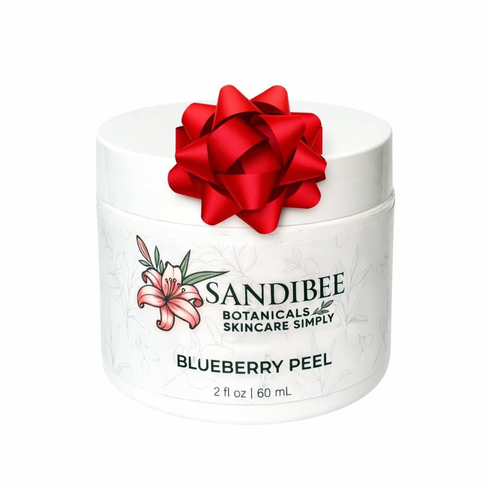 SandiBee Botanicals Blueberry Enzyme Peel, Natural Facial Exfoliating Treatment, 2 fl oz, Gentle Weekly Skincare for Sensitive and Acne-Prone Skin
