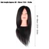 Bognajin Hairdressing Mannequin Head with Human Hair, Cosmetology Head for Practice Styling, 60cm Real Hair Mannequin for Cutting Washing Heat Tools, Includes Stand for Salon School Home Tr (Black) view 2