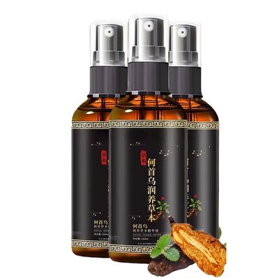 Black Shouwu Nourishing Serum, Natural Anti-Greying Hair Darkening Serum, Promotes Stronger, Thicker, Longer Hair Hai (2pcs)