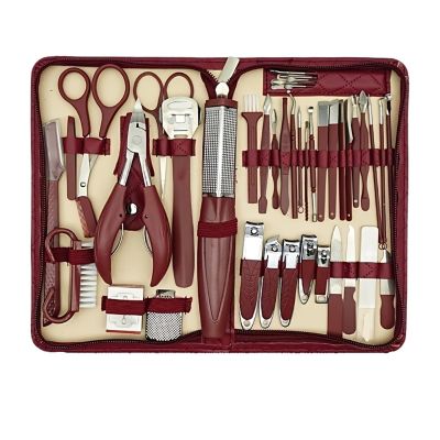 42pcs Professional Manicure & Pedicure Set Stainless Steel Nail Clippers, Cuticle Nippers, Portable Travel Case, Beauty Tools(SET152-Brown)