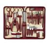 42pcs Professional Manicure & Pedicure Set Stainless Steel Nail Clippers, Cuticle Nippers, Portable Travel Case, Beauty Tools(SET152-Brown) view 1