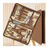 42pcs Professional Manicure & Pedicure Set Stainless Steel Nail Clippers, Cuticle Nippers, Portable Travel Case, Beauty Tools(SET152-Brown) view 4